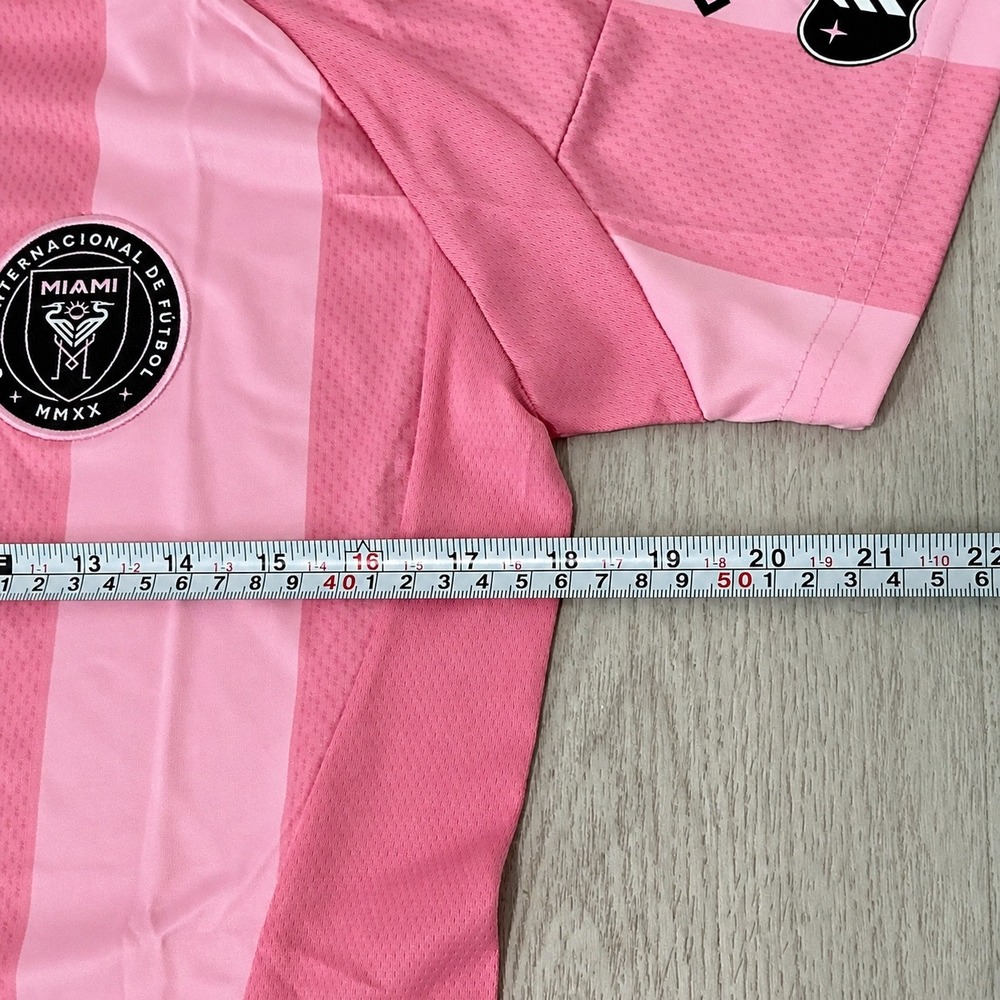 Women's Adidas Inter Miami Messi #10 Pink Soccer Jersey Size L Slim Fit - Picture 5 of 9